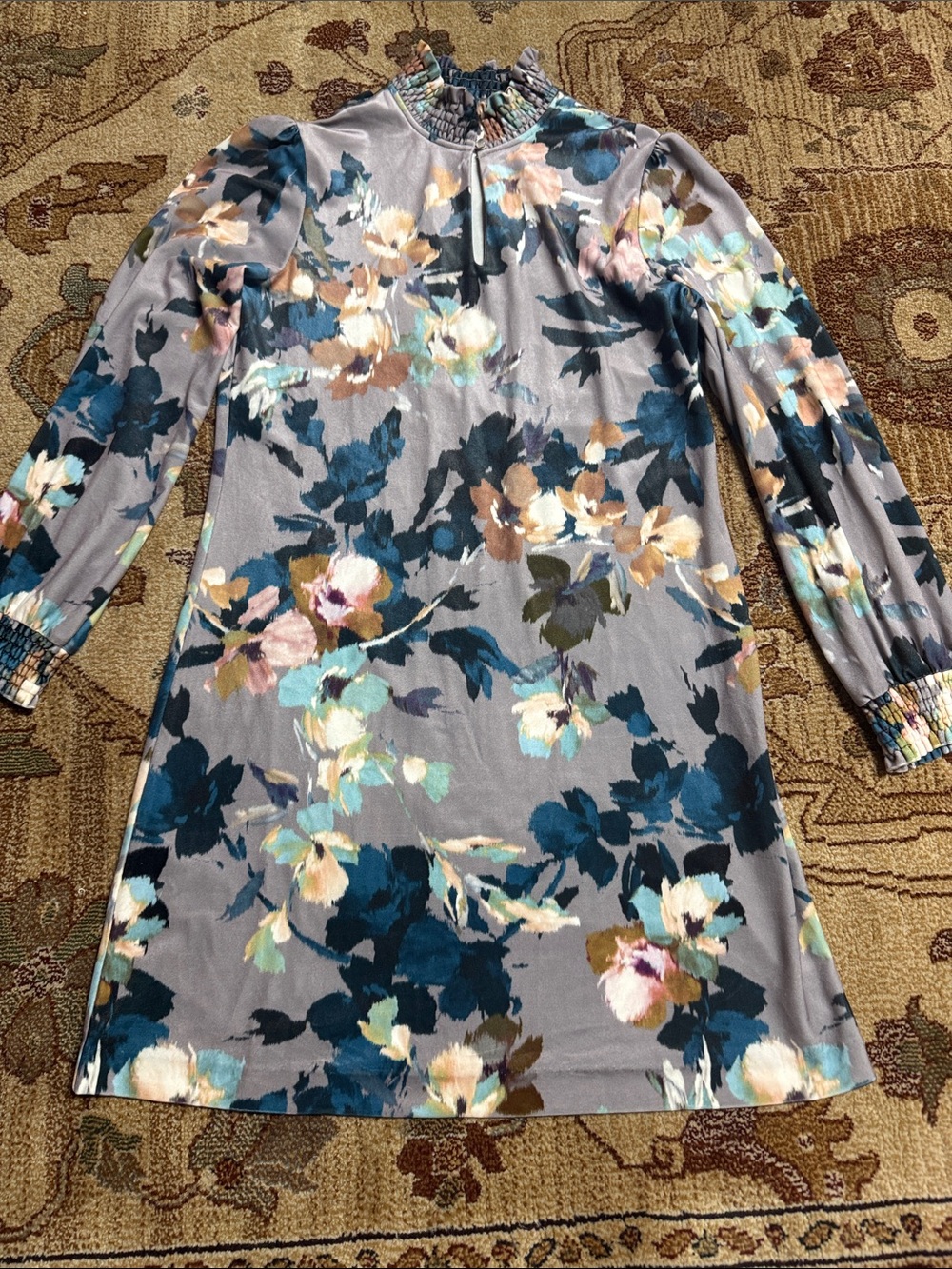 Tyler Boe velour floral dress m